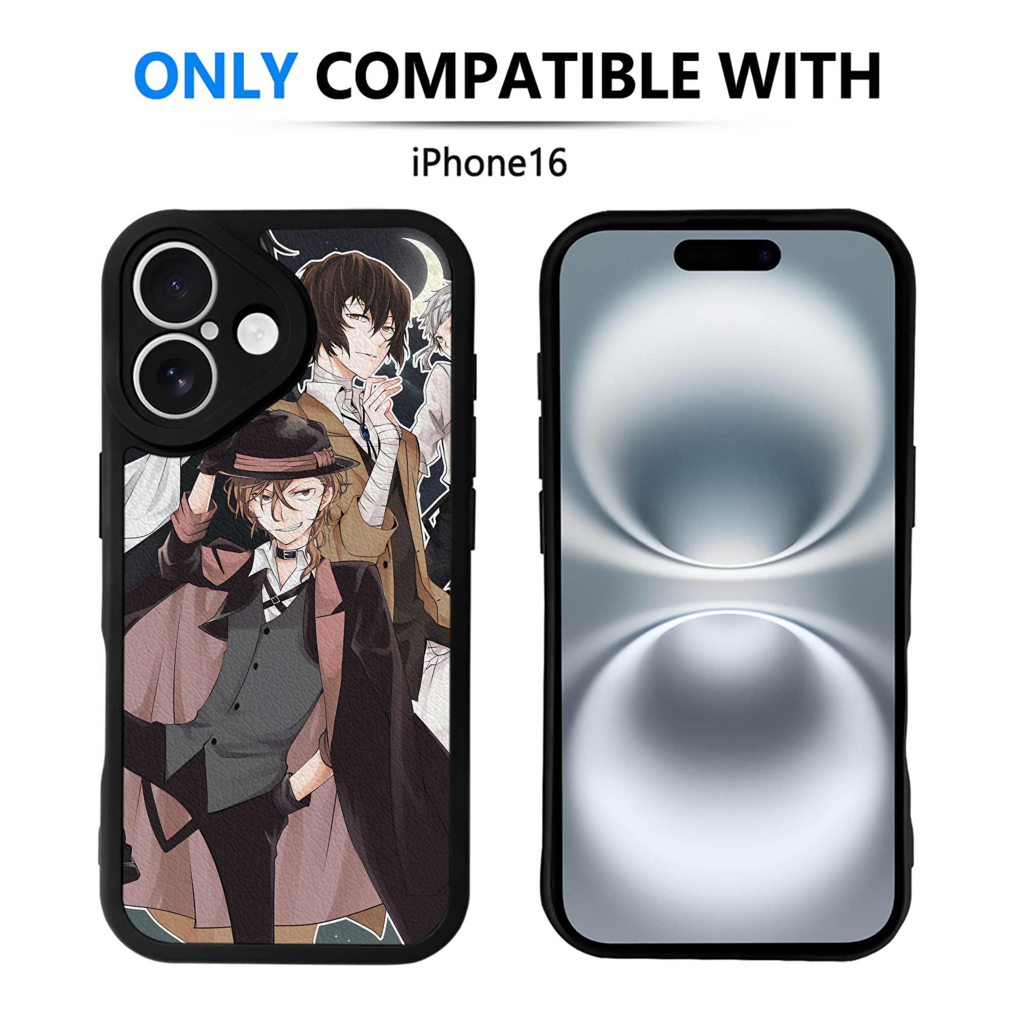 （画像用） 文豪ストレイドッグス Bungo Stray Dogs 【iPhone 16シリーズ対応】シリコンスマホケース（レザー調） 材質：シリコン